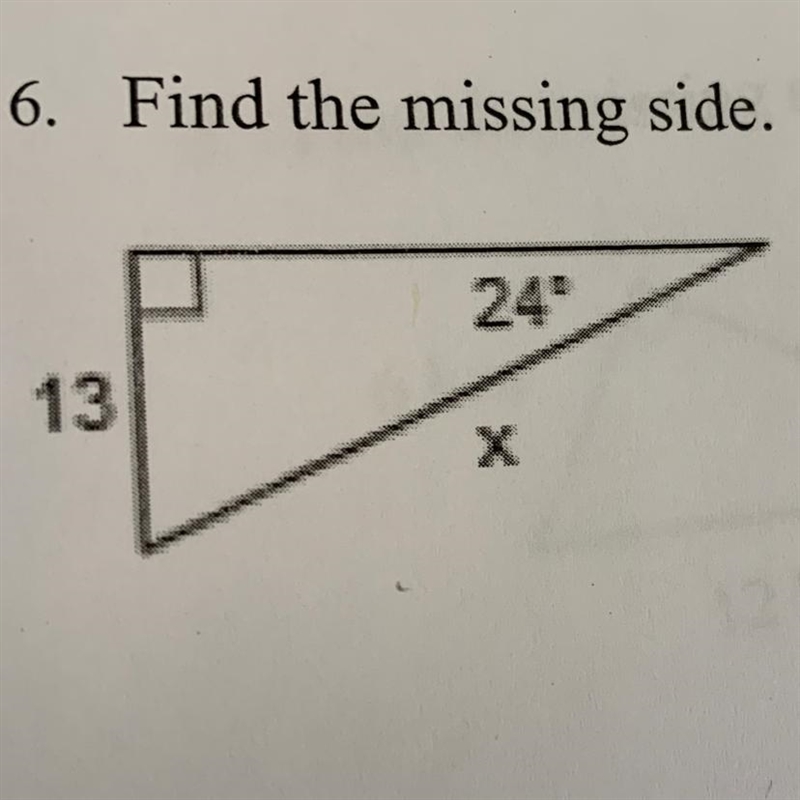 6. Find the missing side. Round to the nearest tenth.-example-1