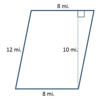 Find the area of the parallelogram below by decomposing into two triangles. The figure-example-1