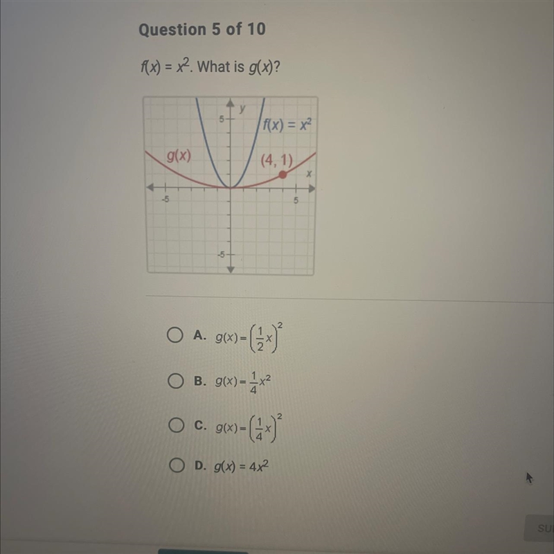 F(x) = x^2 What is g(x)?-example-1