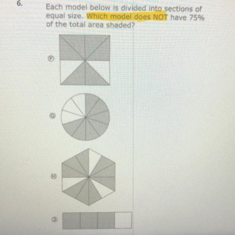 Each model below is divided into sections of equal size Which model does Not have-example-1