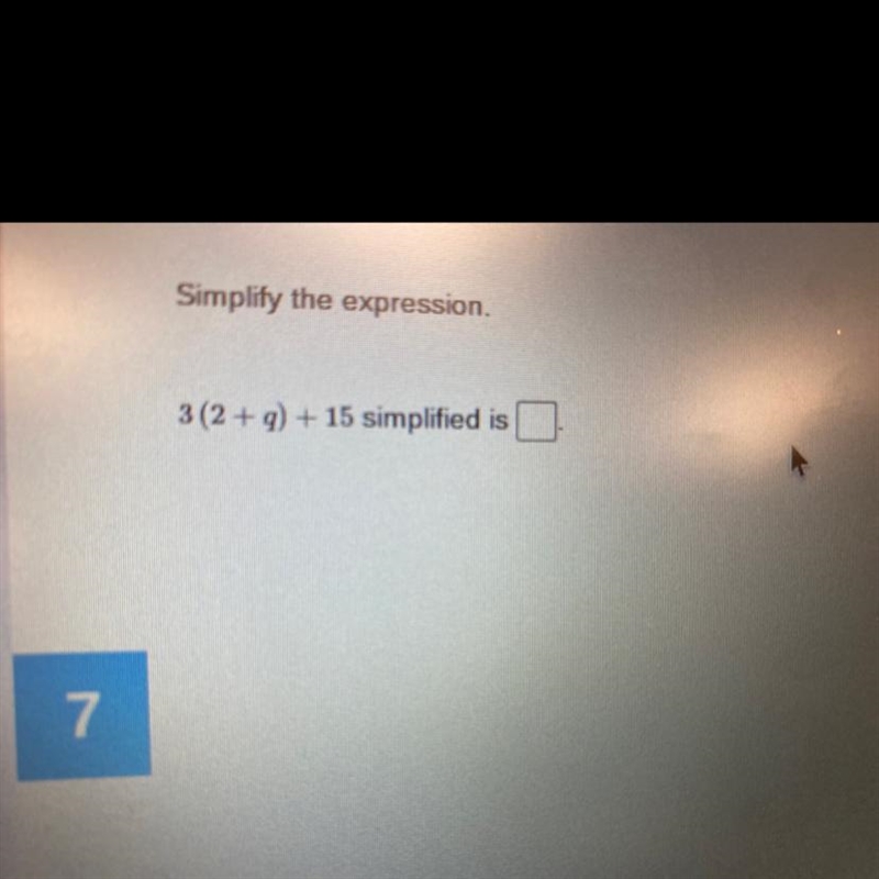 Simplify the expression. 3 (2 + 9) + 15 simplified is-example-1