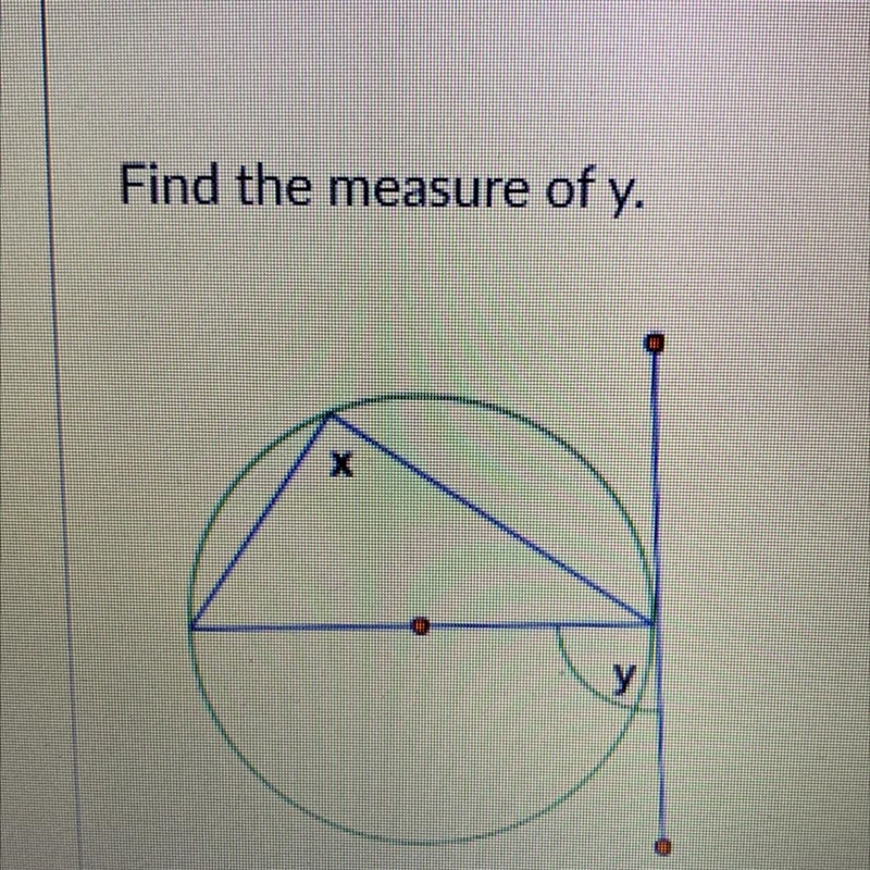 Find the measure of y. picture included PLEASE HELP-example-1