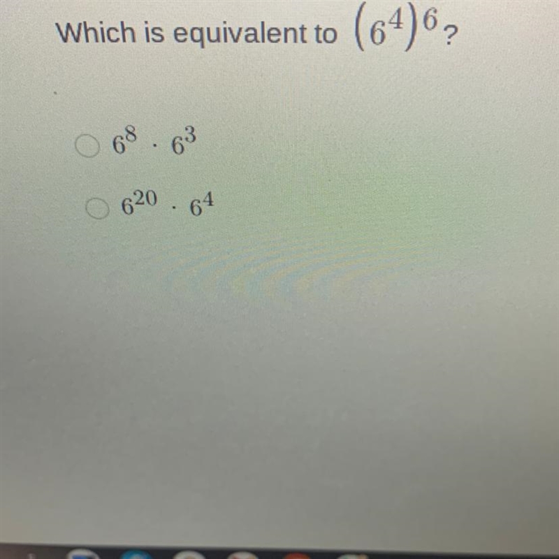 Which is equivalent to (6^4)^6-example-1