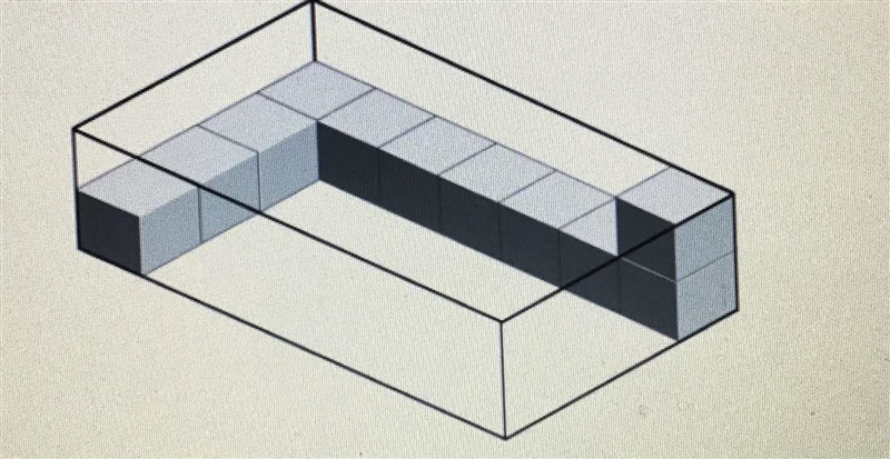 This box is being packed without gaps or overlaps with unit cubes. Enter the volume-example-1