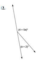 Write an equation and find the missing angle.-example-1