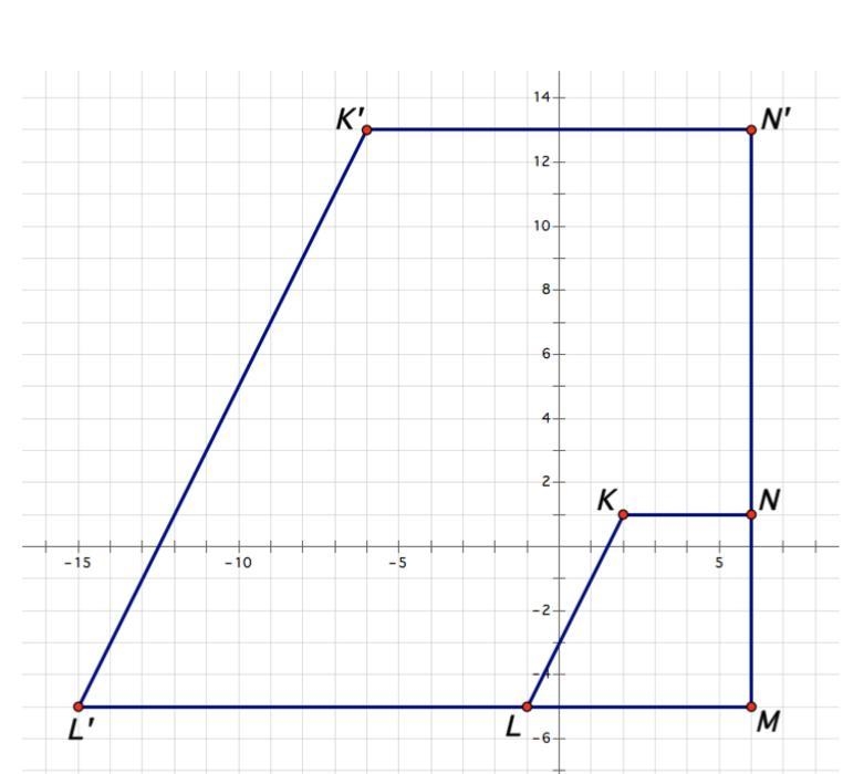 The quadrilateral KLMN is dilated with the center of dilation located at point M. Which-example-1