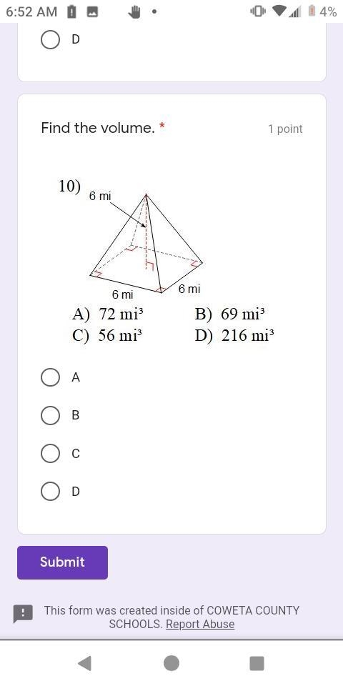 Find the volume please help (Multiple choice)-example-1