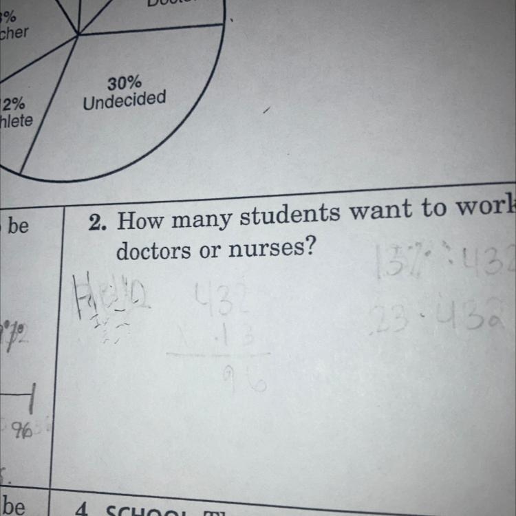 HELPPP PLEASEEEE 13% want to be doctors or nurses .-example-1