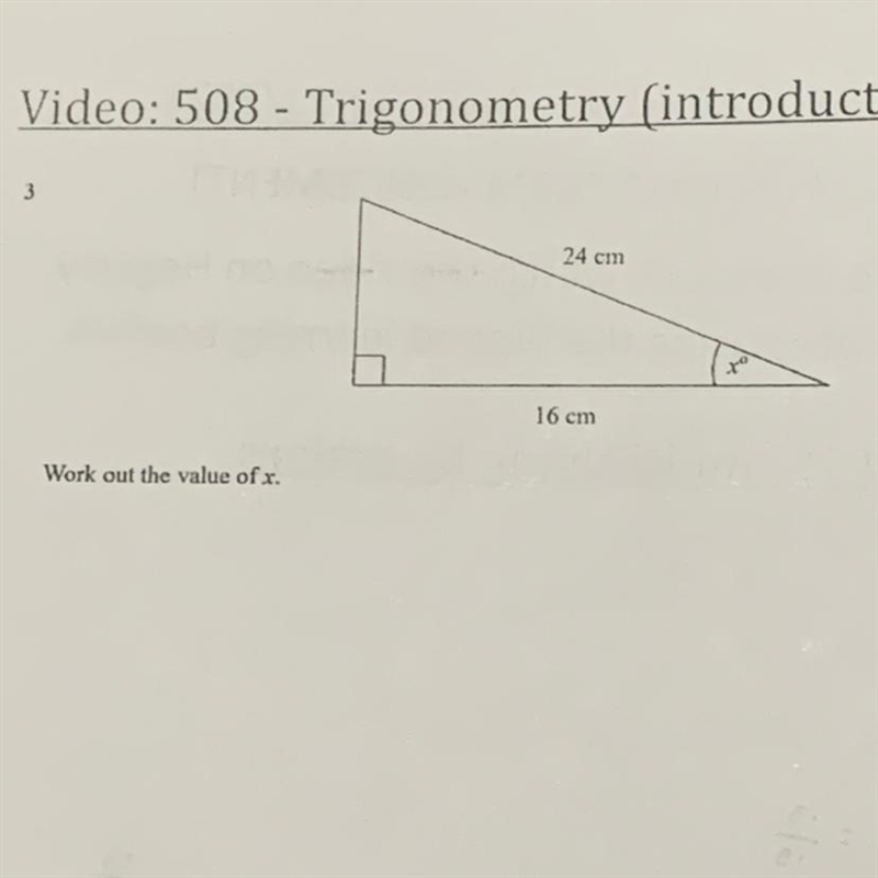 Work out the value of x trigonometry-example-1