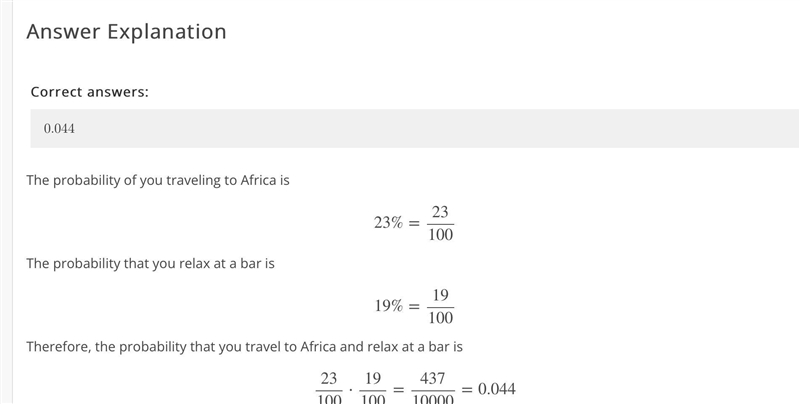 Suppose you are traveling the world and want to visit Africa this month. The probability-example-1