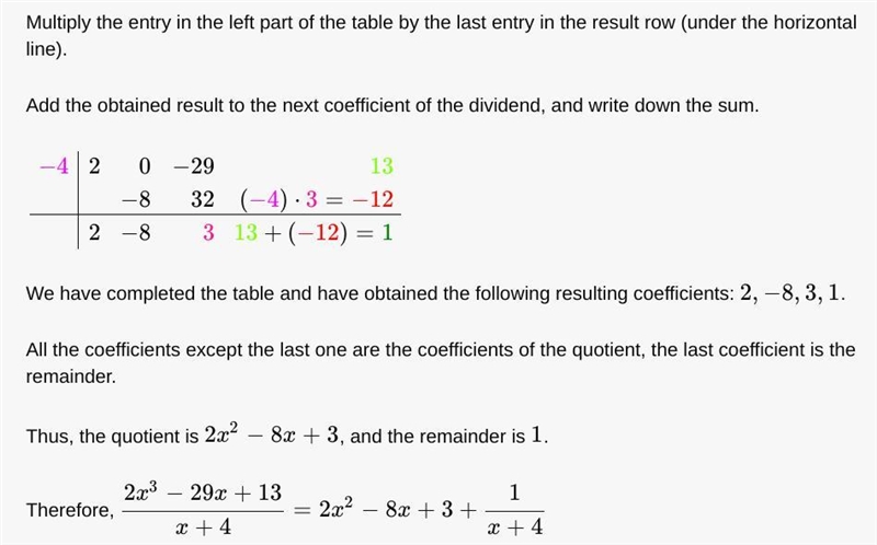 What is the quotient of (2x3 – 29x + 13) ÷ (x + 4)?-example-1