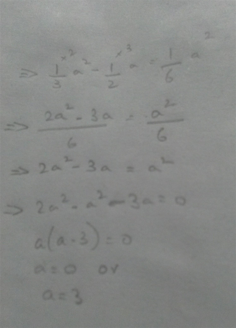 Solve: 1/3a^2-1/a=1/6a^2-example-1