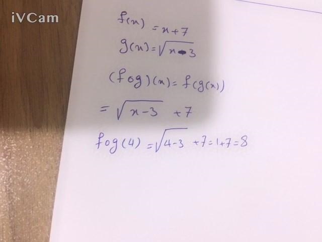 If f(x) = x + 7 and g(x) = Square root X-3, what is (fºg)(4)?-example-1