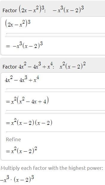 Find LCM of (2x-x²)³,4x²-4x³+x⁴​-example-1