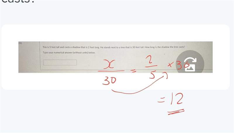 ￼how long is the shadow the tree casts?-example-1