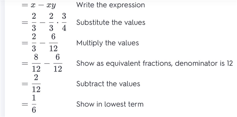 1/4 xy if x = -2/3 and y = 3/5-example-1