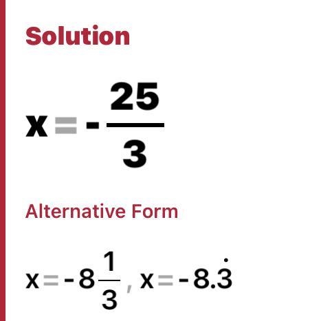 Solve for x: 10/3 = x/(-5/2)-example-1