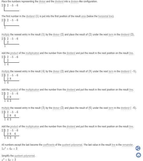 6. A.APR. 6 Perform the indicated operation: x^3+ 2x² -5x-6 X-2 a. x² + x-3 b. x-5 R-example-1