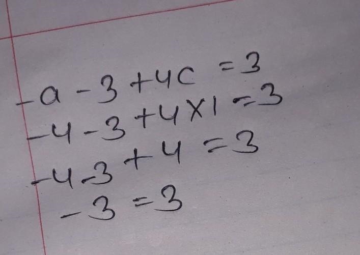 What is the solution to this system of equations? -a – 3 + 4c = 3 5a - 8b + 5c = 27 5a-example-1