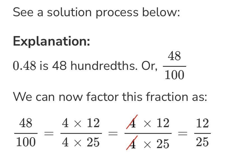 What lowest terms fraction is equal to 0.48​-example-1