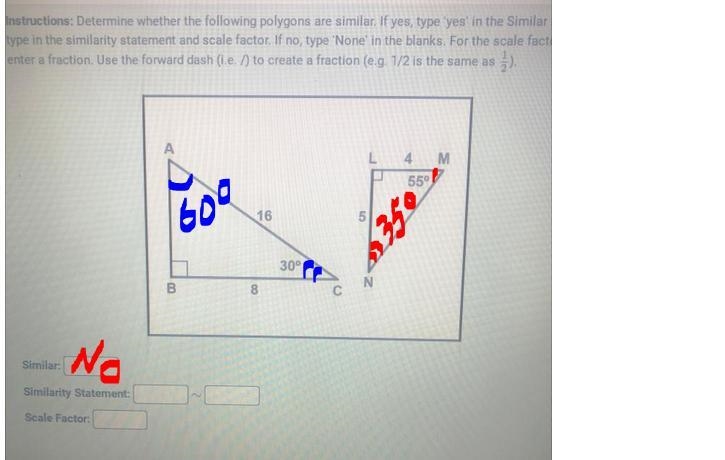 Determine whether the following polygons are similar. If yes, type 'yes' in the Similar-example-1