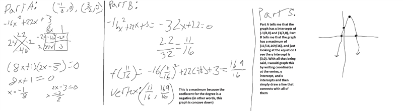 50 POINTS Use the function f(x) to answer the questions. f(x) = −16x2 + 22x + 3 Part-example-1