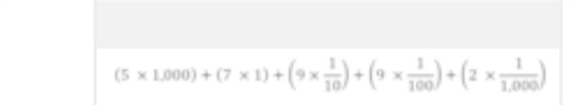 What expression is equal to 5,007.992?-example-1