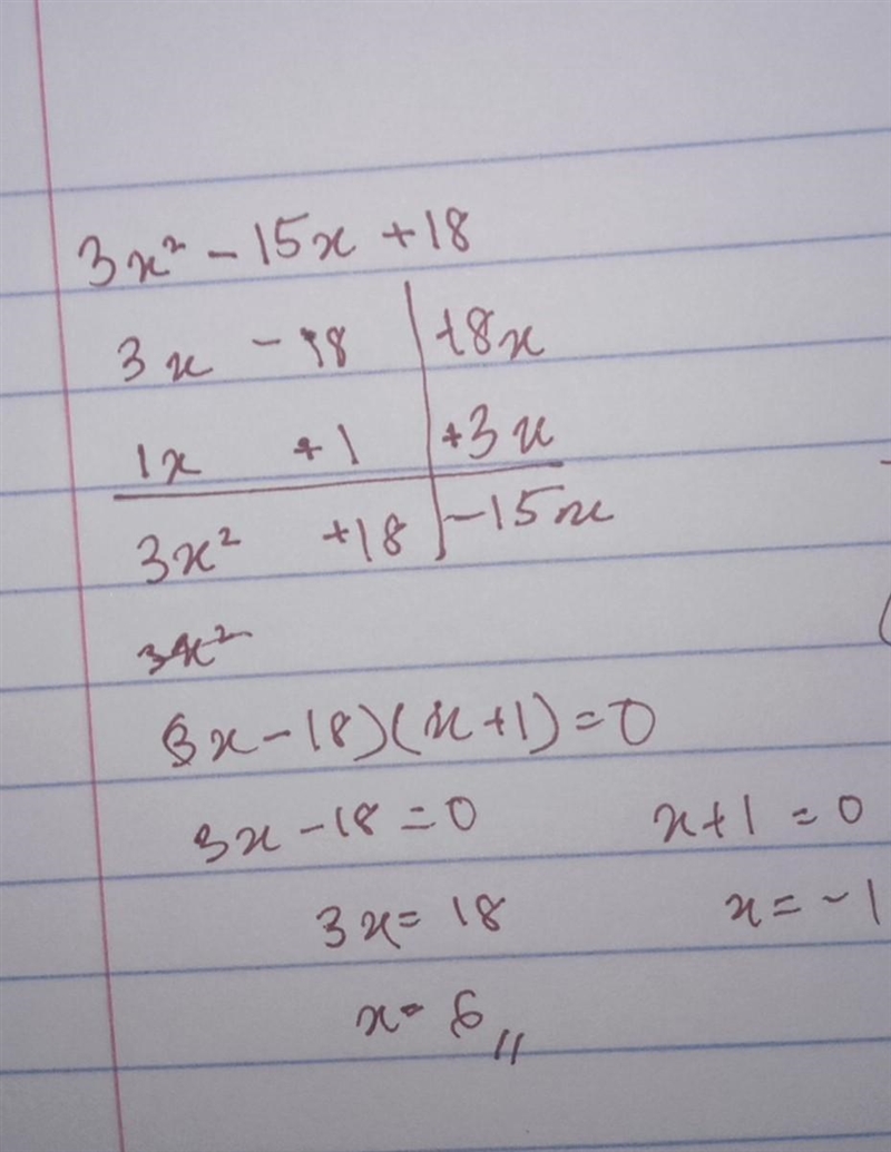 PLZ HELP ASAP 30 POINTS (Plz show work) Choose a trinomial to factor. 3x2 − 15x + 18 10a-example-1