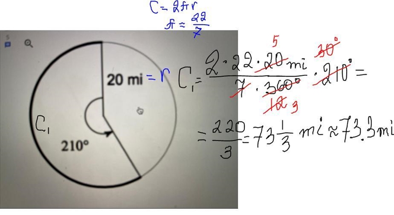 Find the approximate length of the bolded arc.-example-1