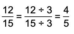 Simplify the following fraction 12/15 answers: 2/3 12/15 4/5 3/4-example-2