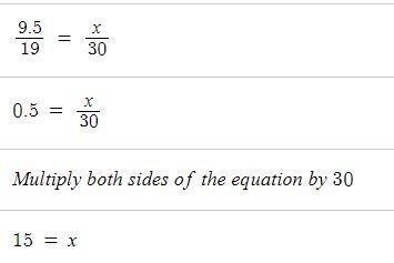 9.5/19=x/30 solve the proportion​-example-1