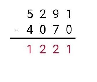 Will the answer to the subtraction problem below be odd or even? 5291 - 4070 = ?-example-1