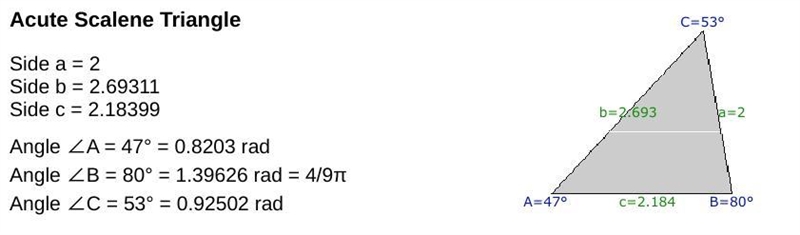 Find the missing side or angle. Round to the nearest tenth. C=53° B= 80° a=2 b=[ ? ]​-example-1