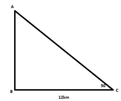 An airplane is observed to be approaching the air point. It is at a distance of 12 km-example-1