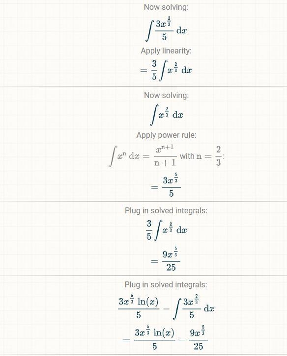 50 POINTS FOR EACH PERSON PLSSSSS HELP!!!!! ∫x^{(3)/(2) }㏑(x) dx-example-2