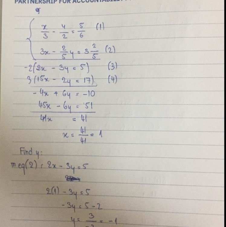 Can anyone solve this linear equation with elimination method? Please its important-example-1