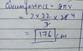 The radius of a circle is 28 centimeters. Which measurement is closest to the circumference-example-1