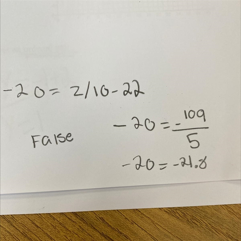 Solve for Z -20 = z/10 -22-example-1