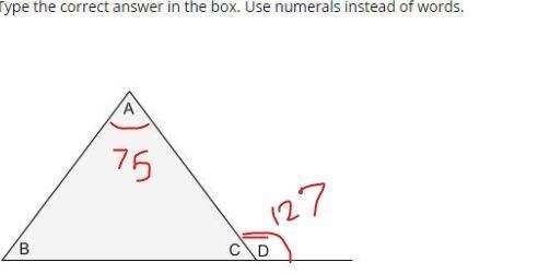 In the figure, angle D measures 127° and angle A measures 75°. Complete the equation-example-1