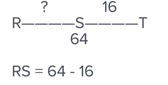 If ST = 16 and RT = 64, find RS-example-1