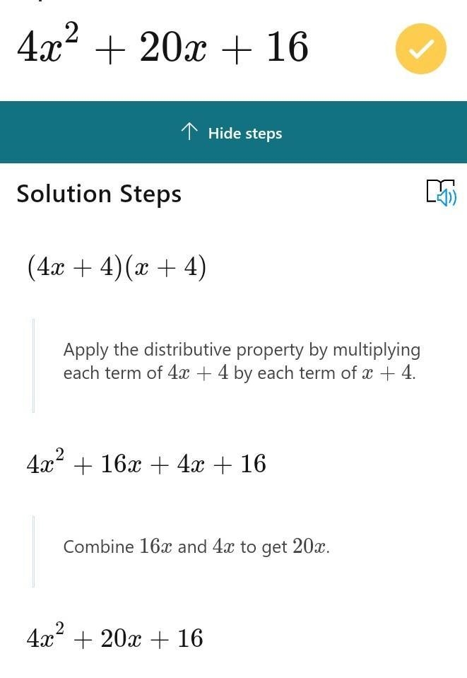 Find the product. Simplify your answer. (4z+4)(z+4)-example-1