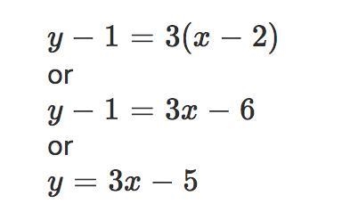 Slope of -3 passes through the point (2,1)-example-3