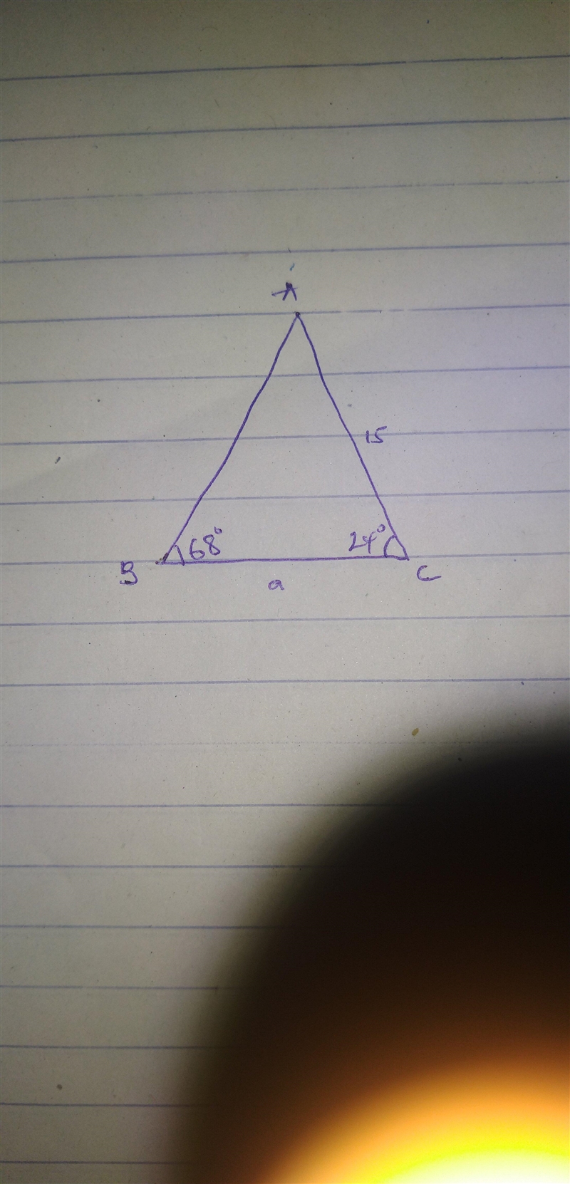 In triangleABC, AC = 15 centimeters, m-example-1