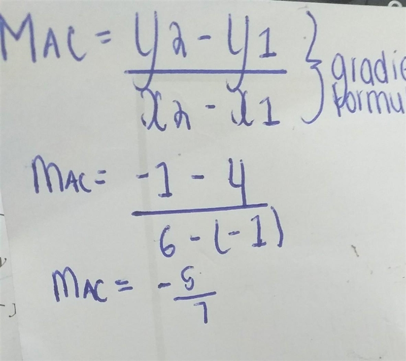 Calculate the gradient of AC ​-example-1