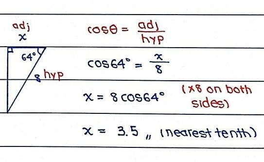 Help Find x. Round to the nearest tenth. I 64 8-example-1