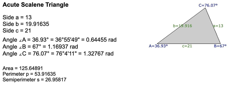 Find the area of the triangle with the following measurements: B = 67°, a = 13 cm-example-1