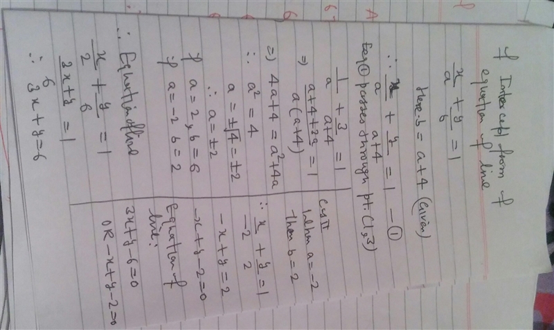 Find the equation of straight line passes through point (3,1) such that the intercept-example-1