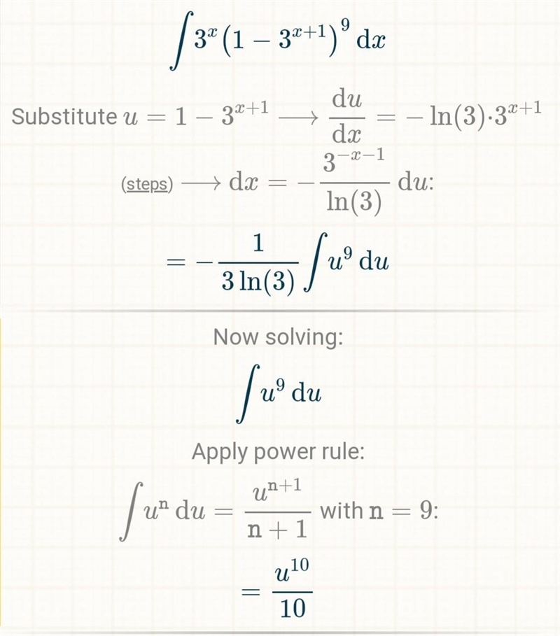 Integration of 3^x (1-3^(x+1)^9)dx​-example-1