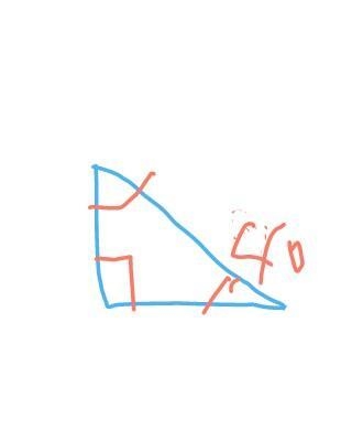 Triangle DEF contains right angle E. If angle D measures 40° and its adjacent side-example-1