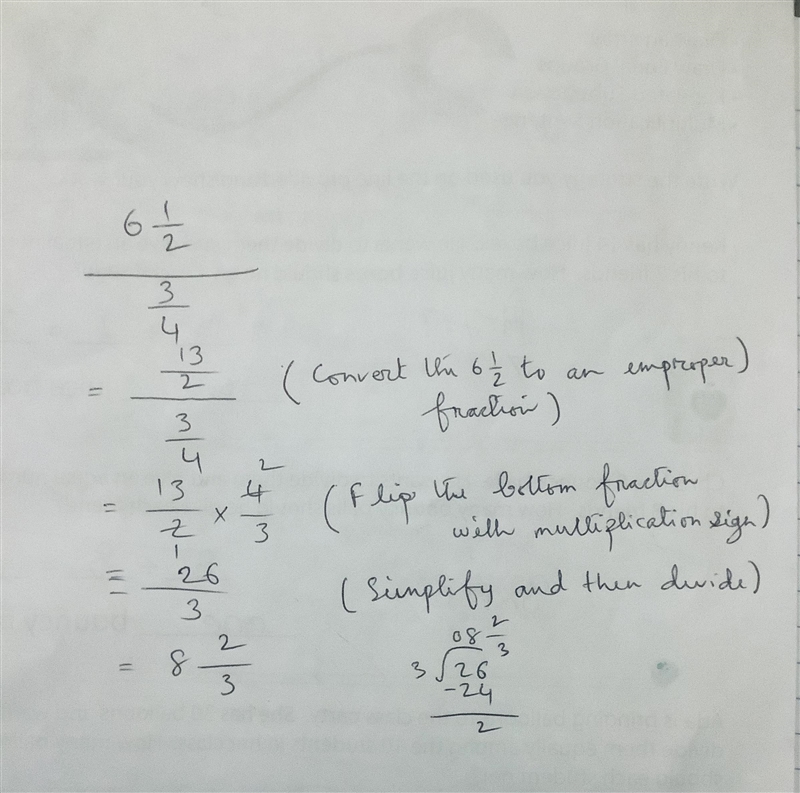 Divide,write in simplest form 6 1/2 divided by 3/4-example-1